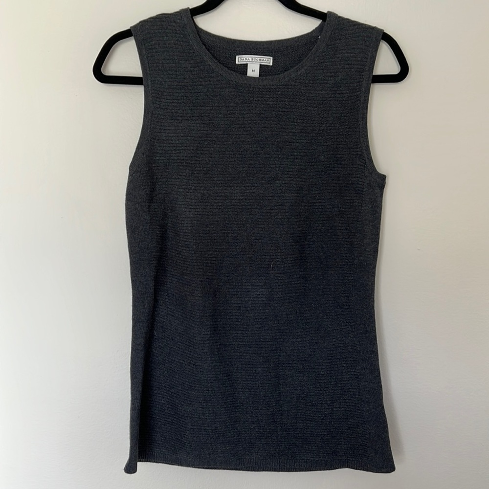 Dark grey knitted tank top
